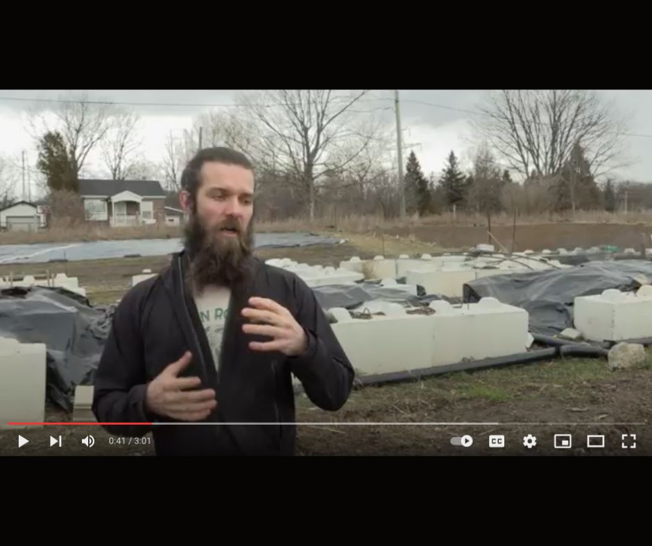YouTube video thumbnail of man standing in front of compost